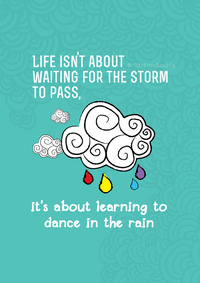 Dance in the Rain Print - Itty Bitty Book Co Inspirational Quote Posters, Positivity, gift
